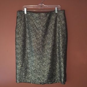 NWT The Limited Gold Sparkle Pencil Skirt